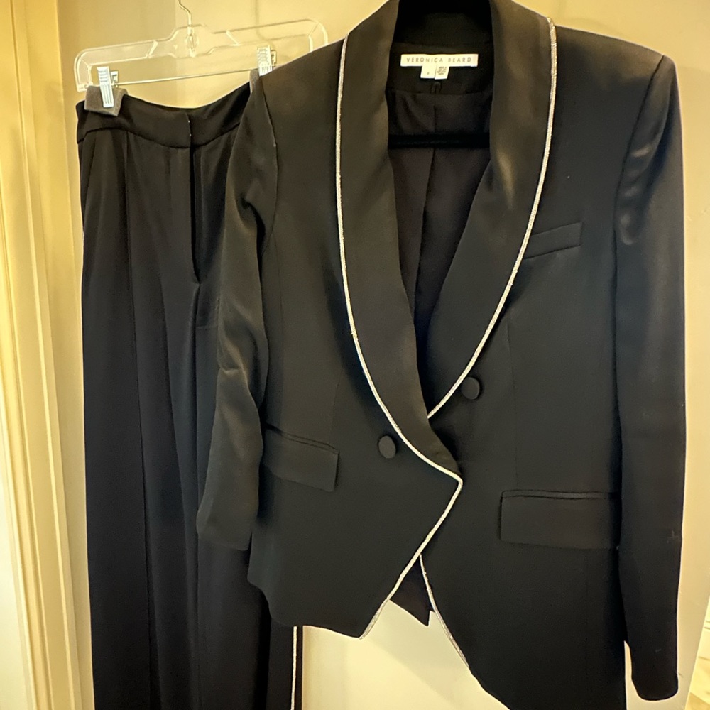 Veronica Beard Jagger Crystal-Embellished Satin Dickey Jacket - Picture 7 of 10